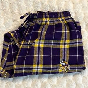 NFL Team Apparel Minnesota Vikings PJ Pajama Pants Football Lounge Plaid